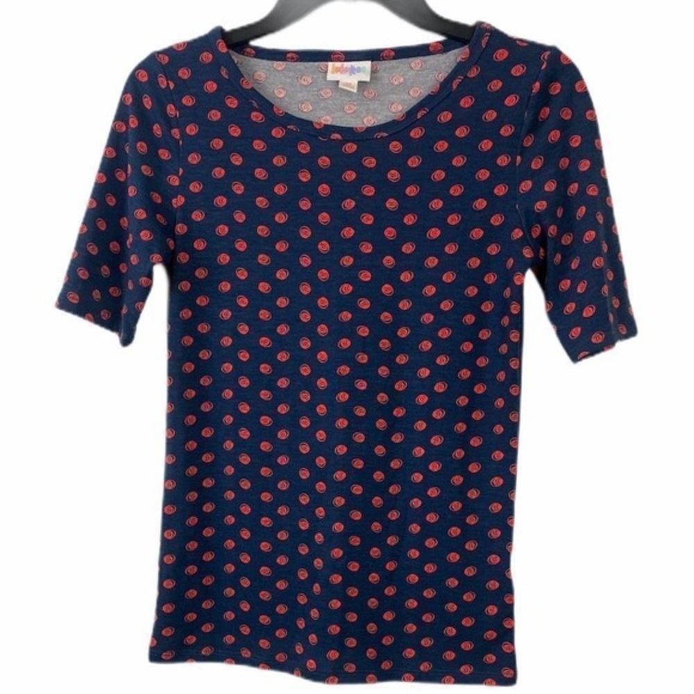 LULAROE Basic Tee XS Shirt Rosette Print Top Blouse